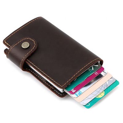 quality  Normcore/luxury aluminum leather card holder wallet minimalist wholesale men