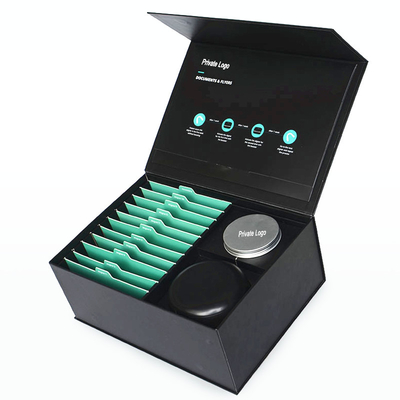 Recycled Materials Cardboard Eco-friendly Black Green Cardboard Blocker Large Teeth Clear Aligners Packaging Magnetic Box For Orthodontic